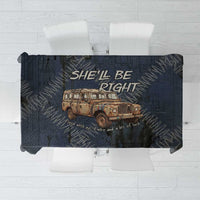 New Zealand She’ll Be Right Tablecloth NZ Slang No. 8 Wire Map Pattern TS04 Navy Slate - Polynesian Pride