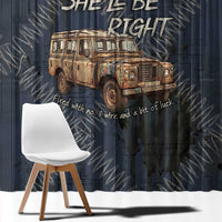 New Zealand She’ll Be Right Window Curtain NZ Slang No. 8 Wire Map Pattern TS04 - Polynesian Pride