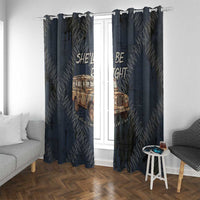 New Zealand She’ll Be Right Window Curtain NZ Slang No. 8 Wire Map Pattern TS04 With Grommets Navy Slate - Polynesian Pride