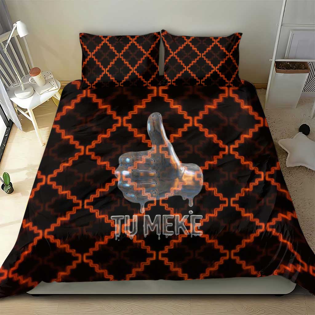 Tu Meke Maori New Zealand Slang Bedding Set with Glow Neon Step Style TS04 - Polynesian Pride