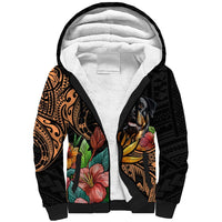 Polynesian Rottweiler Sherpa Hoodie Polynesian Pattern And Rottweiler TS04 Unisex Black - Polynesian Pride