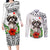 Polynesian Shih Tzu Couples Matching Long Sleeve Bodycon Dress and Long Sleeve Button Shirts Polynesian Pattern And Shih Tzu TS04 White - Polynesian Pride