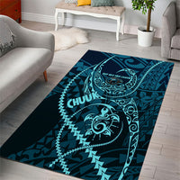 Chuuk Deep Into Truk Lagoon Area Rug Polynesian Tribal Pattern Wreck Diving Teal Ship Art TS04 - Polynesian Pride