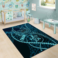 Chuuk Deep Into Truk Lagoon Area Rug Polynesian Tribal Pattern Wreck Diving Teal Ship Art TS04 - Polynesian Pride