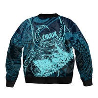 Chuuk Deep Into Truk Lagoon Bomber Jacket Polynesian Tribal Pattern Wreck Diving Teal Ship Art TS04 - Polynesian Pride