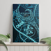 Chuuk Deep Into Truk Lagoon Canvas Wall Art Polynesian Tribal Pattern Wreck Diving Teal Ship Art TS04 - Polynesian Pride