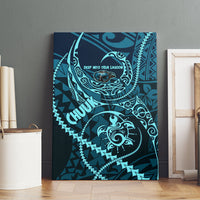Chuuk Deep Into Truk Lagoon Canvas Wall Art Polynesian Tribal Pattern Wreck Diving Teal Ship Art TS04 - Polynesian Pride
