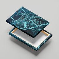 Chuuk Deep Into Truk Lagoon Canvas Wall Art Polynesian Tribal Pattern Wreck Diving Teal Ship Art TS04 - Polynesian Pride