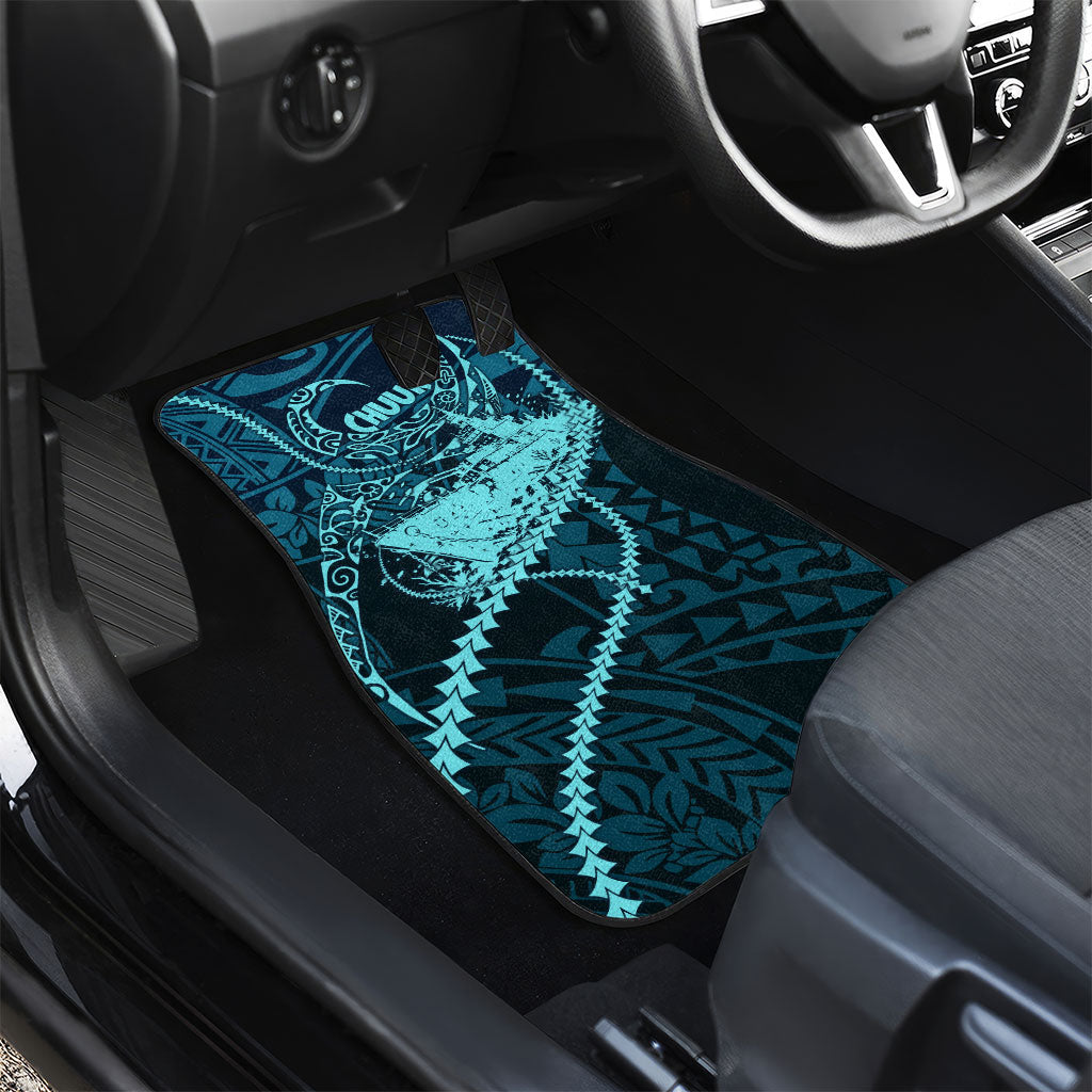 Chuuk Deep Into Truk Lagoon Car Mats Polynesian Tribal Pattern Wreck Diving Teal Ship Art TS04 - Polynesian Pride
