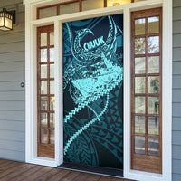 Chuuk Deep Into Truk Lagoon Door Cover Polynesian Tribal Pattern Wreck Diving Teal Ship Art TS04 - Polynesian Pride