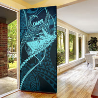 Chuuk Deep Into Truk Lagoon Door Cover Polynesian Tribal Pattern Wreck Diving Teal Ship Art TS04 - Polynesian Pride