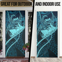 Chuuk Deep Into Truk Lagoon Door Cover Polynesian Tribal Pattern Wreck Diving Teal Ship Art TS04 - Polynesian Pride