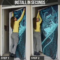 Chuuk Deep Into Truk Lagoon Door Cover Polynesian Tribal Pattern Wreck Diving Teal Ship Art TS04 - Polynesian Pride