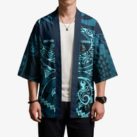 Chuuk Deep Into Truk Lagoon Kimono Polynesian Tribal Pattern Wreck Diving Teal Ship Art TS04 - Polynesian Pride