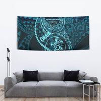 Chuuk Deep Into Truk Lagoon Tapestry Polynesian Tribal Pattern Wreck Diving Teal Ship Art TS04 - Polynesian Pride