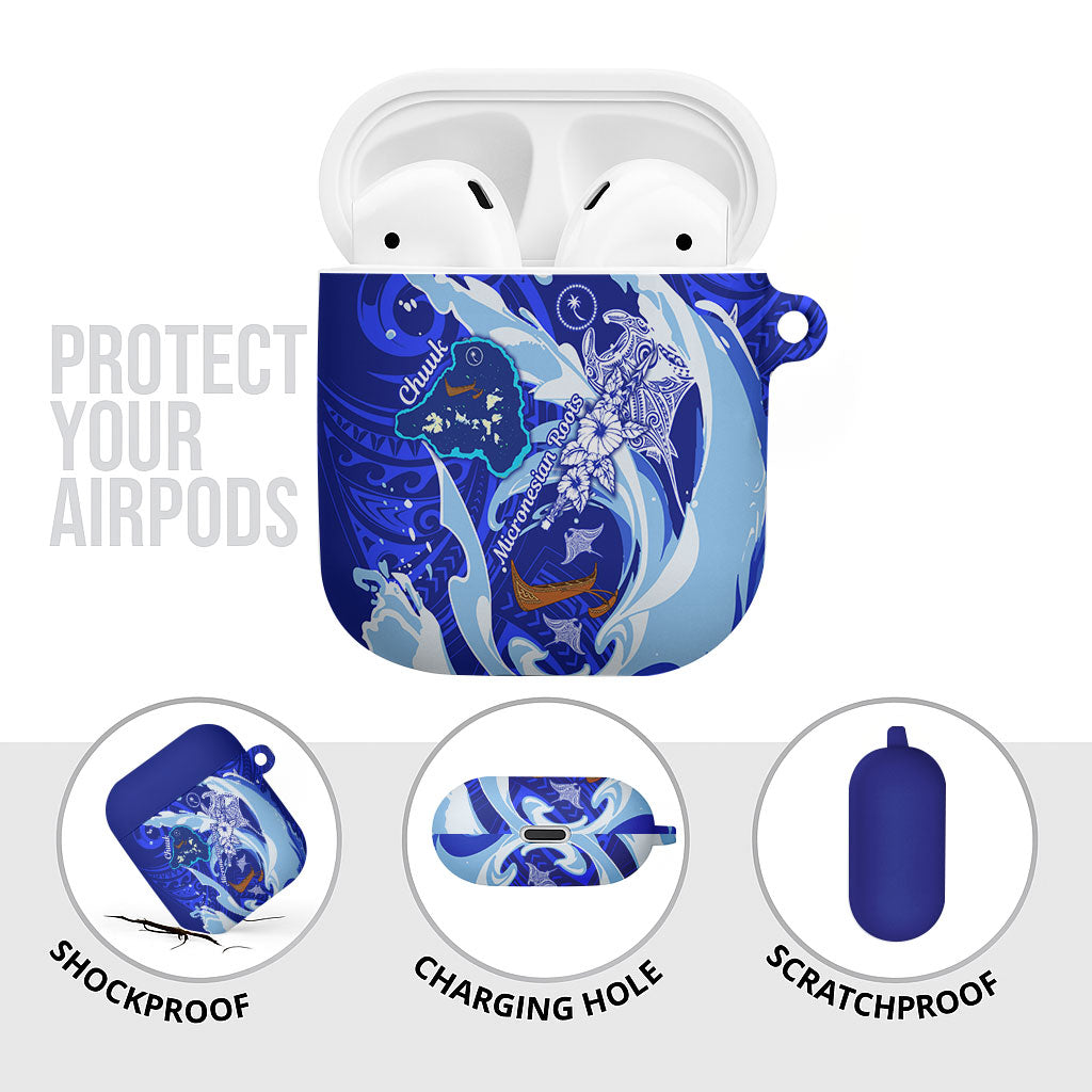 Chuuk Micronesian Roots AirPods Case Polynesian Tribal Pattern Hibiscus Flower And Stingray Art TS04 - Polynesian Pride