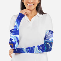 Chuuk Micronesian Roots Arm Sleeves Polynesian Tribal Pattern Hibiscus Flower And Stingray Art TS04 - Polynesian Pride