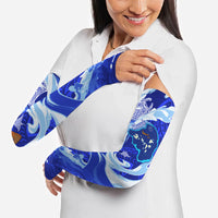 Chuuk Micronesian Roots Arm Sleeves Polynesian Tribal Pattern Hibiscus Flower And Stingray Art TS04 - Polynesian Pride