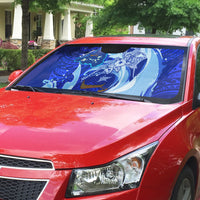 Chuuk Micronesian Roots Auto Sun Shade Polynesian Tribal Pattern Hibiscus Flower And Stingray Art TS04 - Polynesian Pride