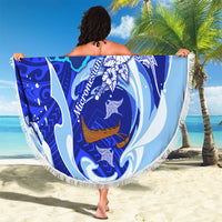 Chuuk Micronesian Roots Beach Blanket Polynesian Tribal Pattern Hibiscus Flower And Stingray Art TS04 - Polynesian Pride