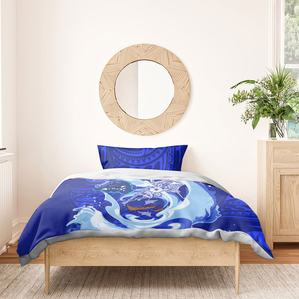 Chuuk Micronesian Roots Bedding Set Polynesian Tribal Pattern Hibiscus Flower And Stingray Art TS04 - Polynesian Pride
