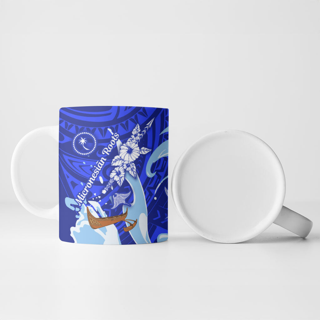 Chuuk Micronesian Roots Ceramic Mug Polynesian Tribal Pattern Hibiscus Flower And Stingray Art TS04 - Polynesian Pride