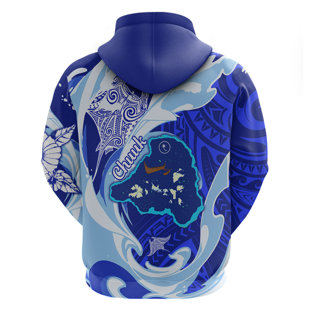 Chuuk Micronesian Roots Hoodie Polynesian Tribal Pattern Hibiscus Flower And Stingray Art TS04 - Polynesian Pride
