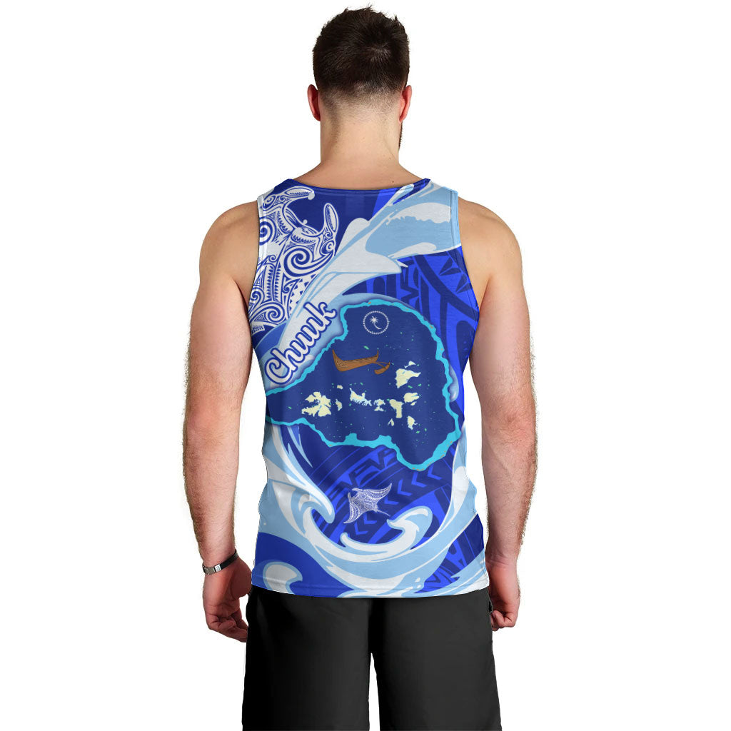 Chuuk Micronesian Roots Men Tank Top Polynesian Tribal Pattern Hibiscus Flower And Stingray Art TS04 - Polynesian Pride