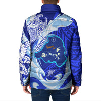 Chuuk Micronesian Roots Padded Jacket Polynesian Tribal Pattern Hibiscus Flower And Stingray Art TS04 - Polynesian Pride