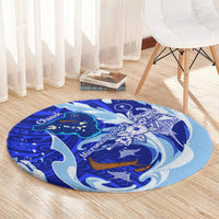 Chuuk Micronesian Roots Round Carpet Polynesian Tribal Pattern Hibiscus Flower And Stingray Art TS04 - Polynesian Pride