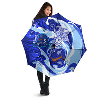 Chuuk Micronesian Roots Umbrella Polynesian Tribal Pattern Hibiscus Flower And Stingray Art TS04 - Polynesian Pride