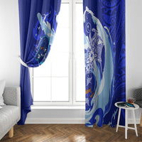 Chuuk Micronesian Roots Window Curtain Polynesian Tribal Pattern Hibiscus Flower And Stingray Art TS04 - Polynesian Pride