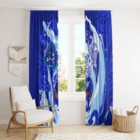 Chuuk Micronesian Roots Window Curtain Polynesian Tribal Pattern Hibiscus Flower And Stingray Art TS04 - Polynesian Pride