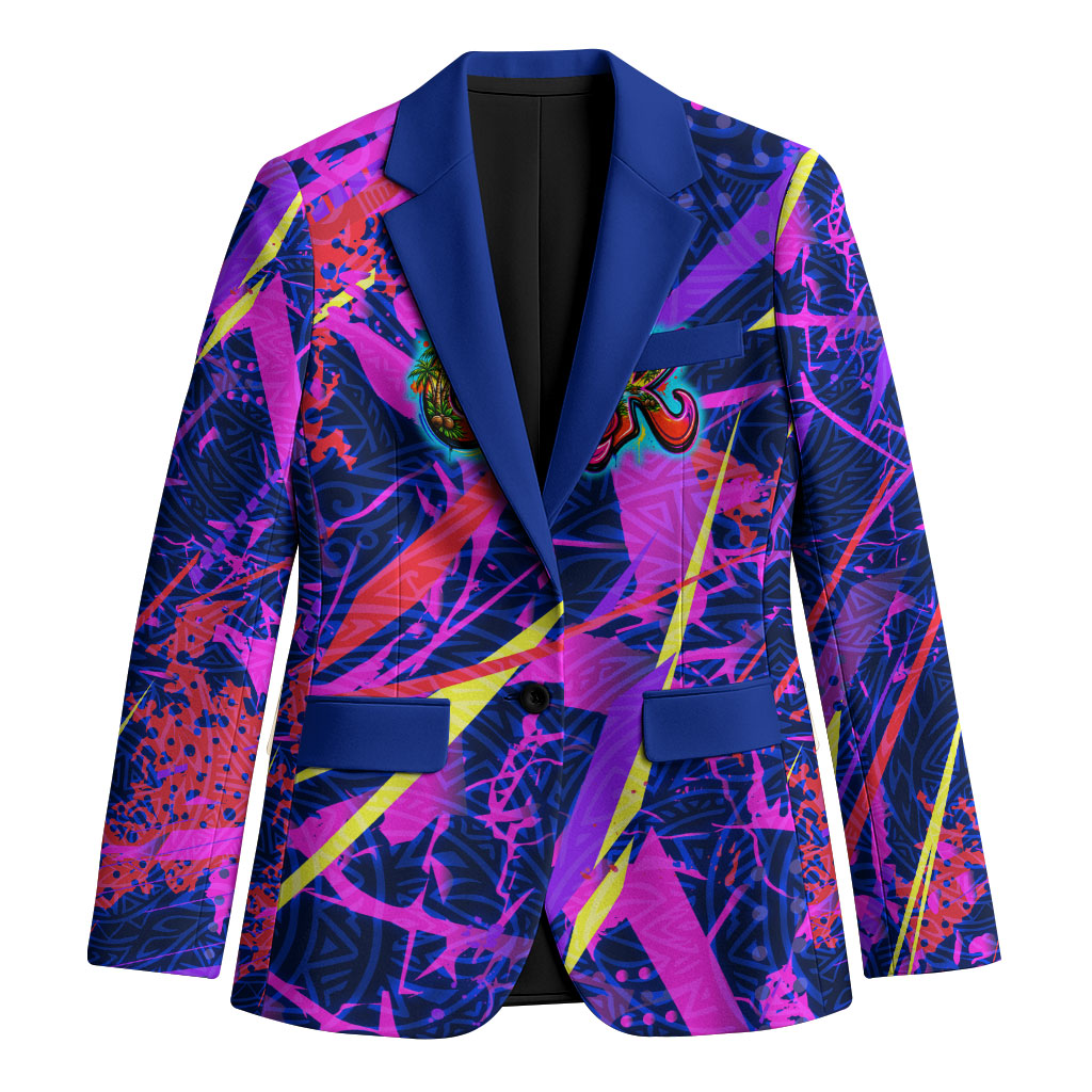 Chuuk Tropical Sunset Coordinates Blazer Neon Graffiti Polynesian Tribal TS04 Unisex Purple Pink - Polynesian Pride