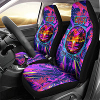 Chuuk Tropical Sunset Coordinates Car Seat Cover Neon Graffiti Polynesian Tribal TS04 - Polynesian Pride