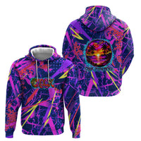 Chuuk Tropical Sunset Coordinates Hoodie Neon Graffiti Polynesian Tribal TS04 - Polynesian Pride