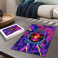 Chuuk Tropical Sunset Coordinates Puzzle Neon Graffiti Polynesian Tribal TS04 - Polynesian Pride