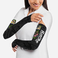 Kosrae Nautical Heritage Arm Sleeves Polynesian Tribal Anchor With Plumeria Tropical Art TS04 - Polynesian Pride