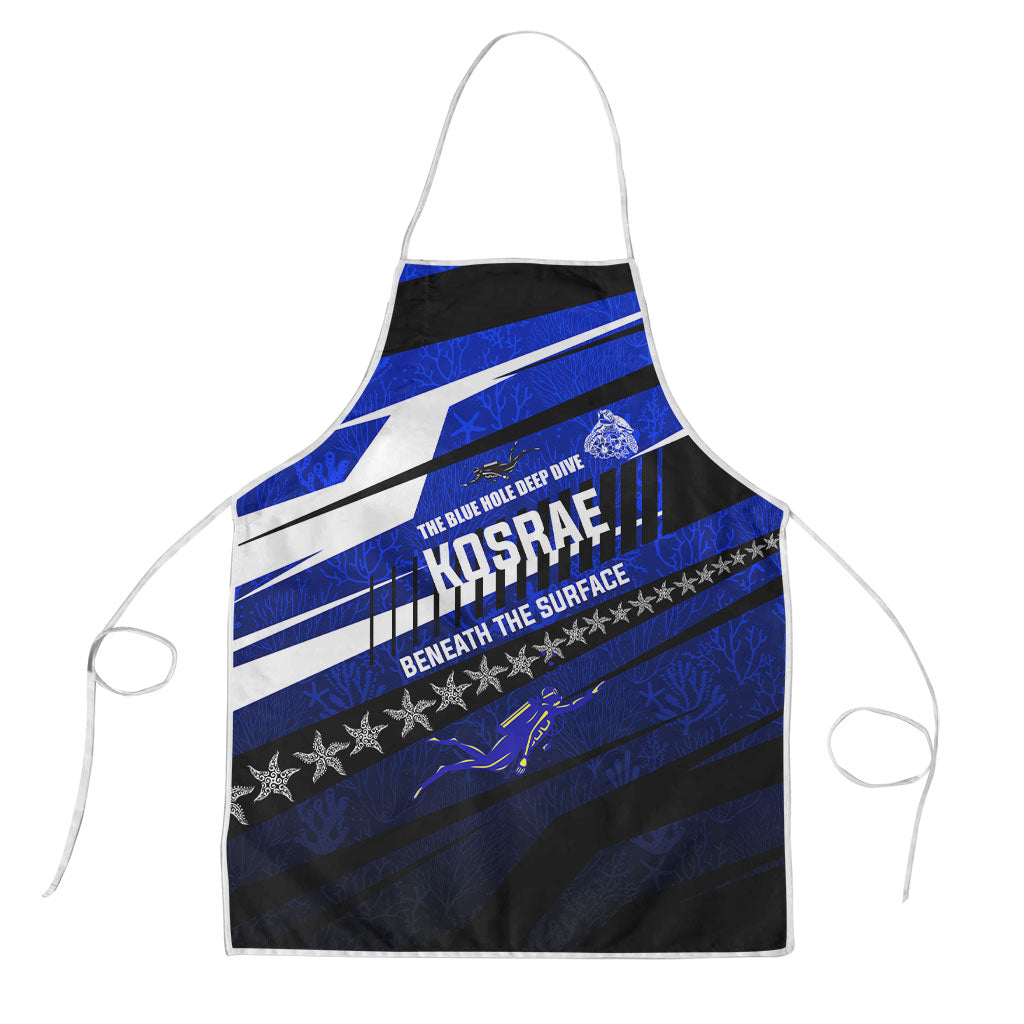 Kosrae Deep Sea Scuba Diving Apron Blue Hole Beneath The Surface Coral Reef Graphic Art TS04 Blue Black - Polynesian Pride