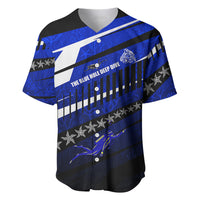 Kosrae Deep Sea Scuba Diving Baseball Jersey Blue Hole Beneath The Surface Coral Reef Graphic Art TS04 Blue Black - Polynesian Pride