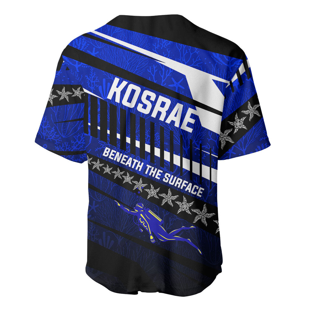 Kosrae Deep Sea Scuba Diving Baseball Jersey Blue Hole Beneath The Surface Coral Reef Graphic Art TS04 - Polynesian Pride
