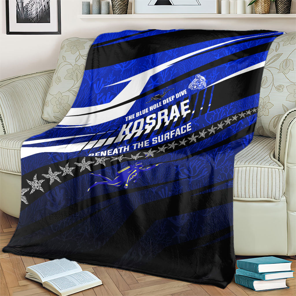 Kosrae Deep Sea Scuba Diving Blanket Blue Hole Beneath The Surface Coral Reef Graphic Art TS04 - Polynesian Pride