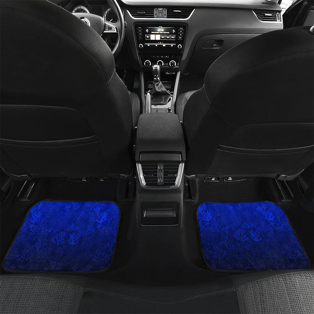 Kosrae Deep Sea Scuba Diving Car Mats Blue Hole Beneath The Surface Coral Reef Graphic Art TS04 Set 2pcs - Back Blue Black - Polynesian Pride