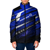 Kosrae Deep Sea Scuba Diving Padded Jacket Blue Hole Beneath The Surface Coral Reef Graphic Art TS04 Men Blue Black - Polynesian Pride