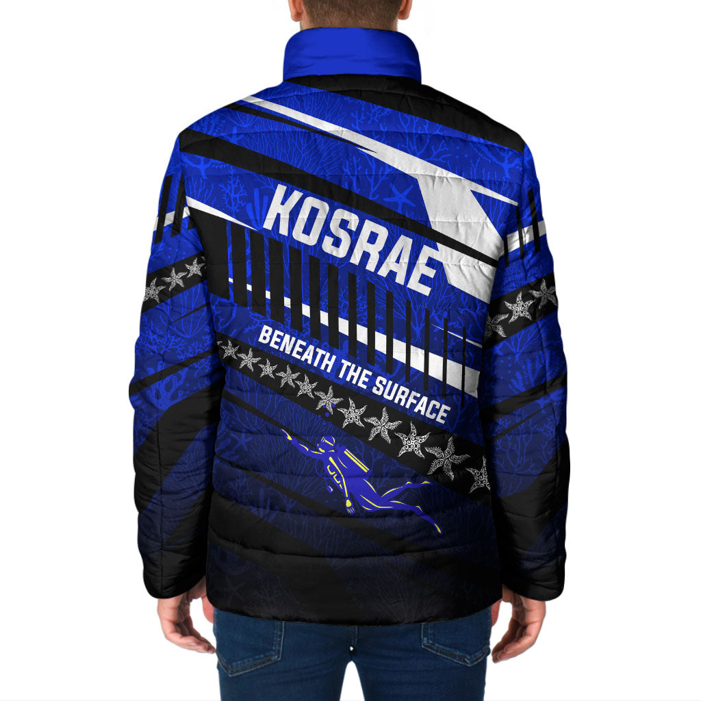 Kosrae Deep Sea Scuba Diving Padded Jacket Blue Hole Beneath The Surface Coral Reef Graphic Art TS04 - Polynesian Pride