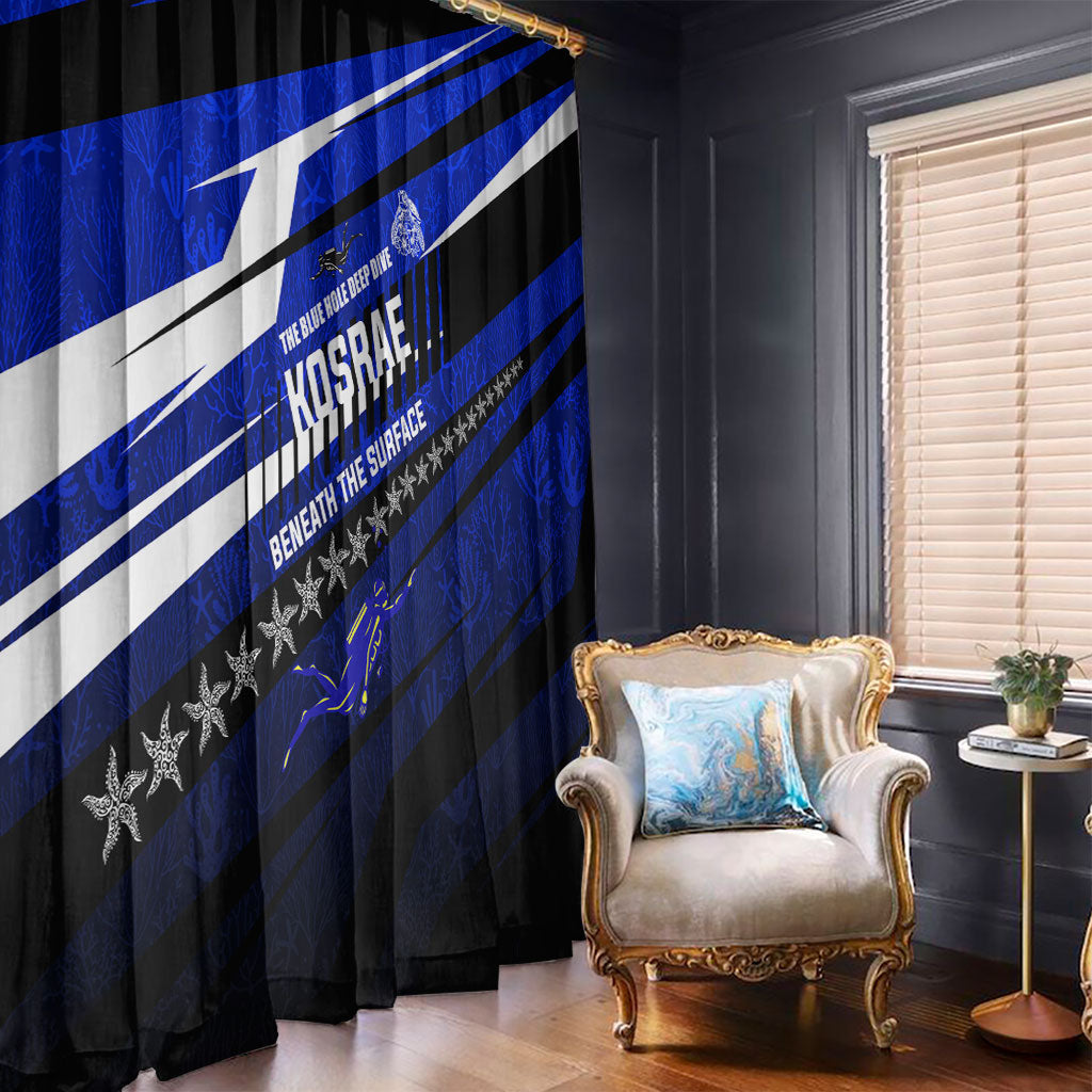 Kosrae Deep Sea Scuba Diving Window Curtain Blue Hole Beneath The Surface Coral Reef Graphic Art TS04 - Polynesian Pride