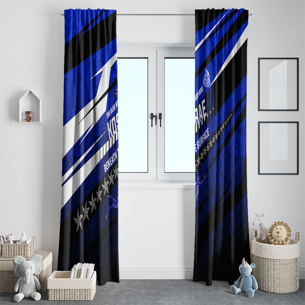 Kosrae Deep Sea Scuba Diving Window Curtain Blue Hole Beneath The Surface Coral Reef Graphic Art TS04 - Polynesian Pride