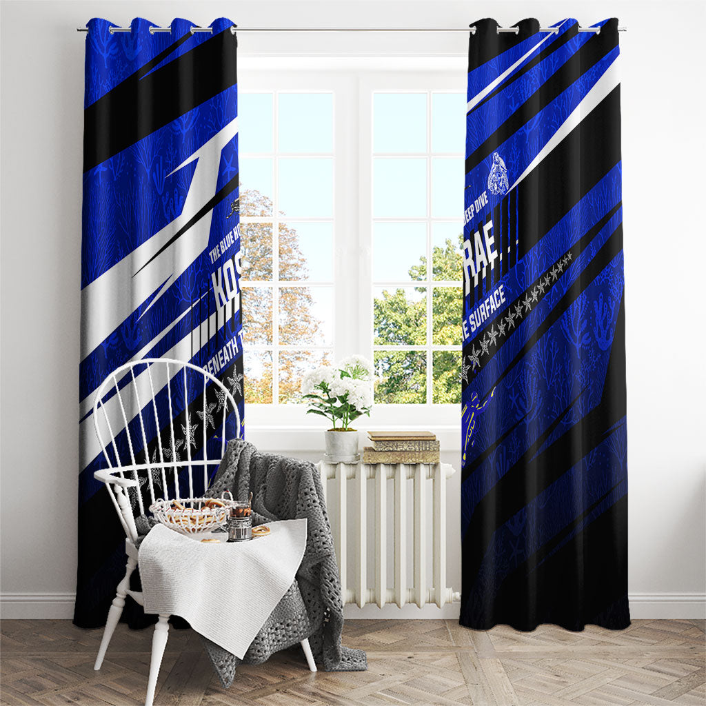 Kosrae Deep Sea Scuba Diving Window Curtain Blue Hole Beneath The Surface Coral Reef Graphic Art TS04 - Polynesian Pride