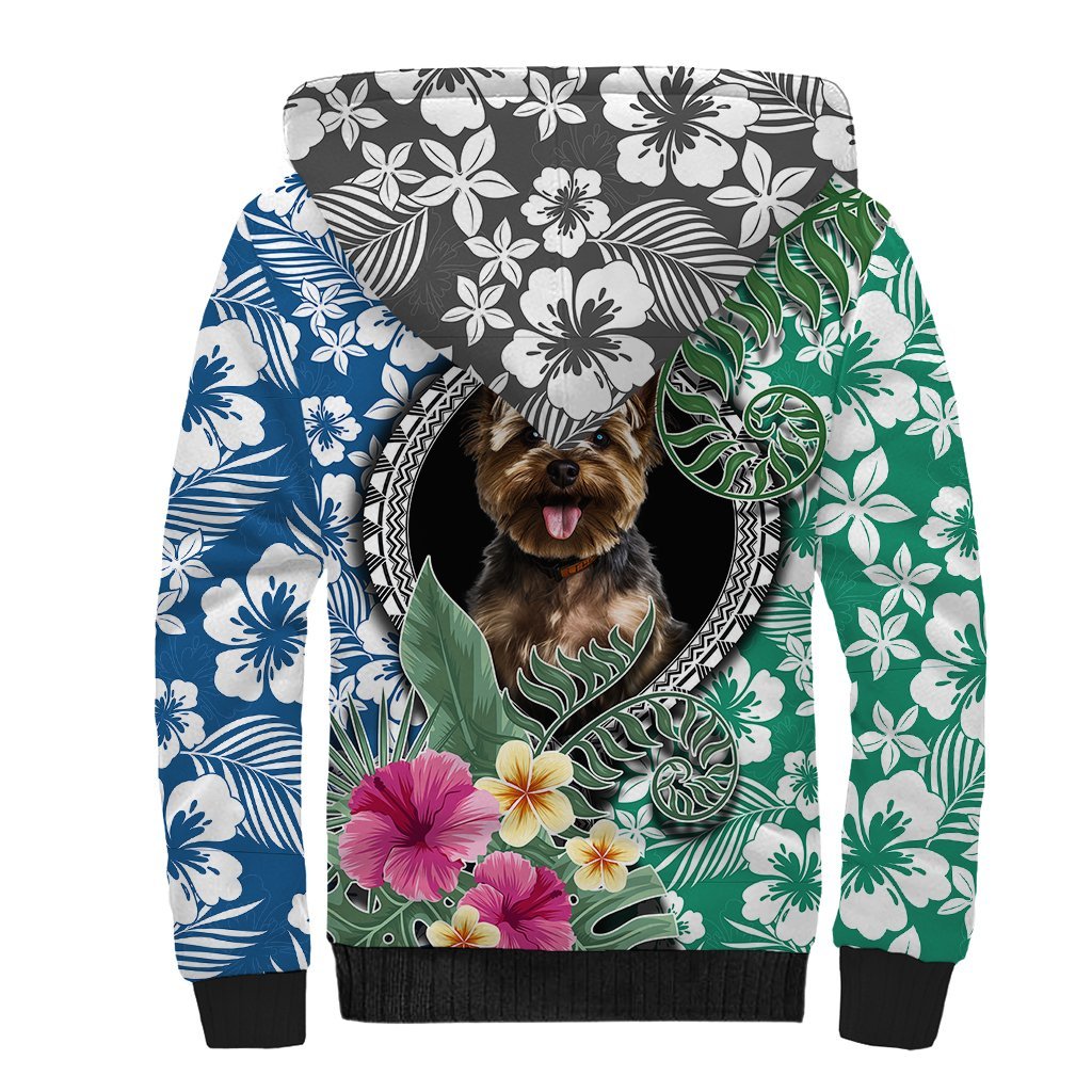 Polynesian Yorkshire Terrier Sherpa Hoodie Polynesian Pattern And Yorkshire Terrier TS04 - Polynesian Pride