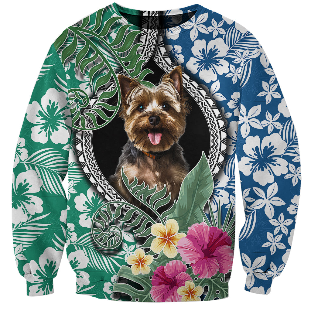 Polynesian Yorkshire Terrier Sweatshirt Polynesian Pattern And Yorkshire Terrier TS04 Unisex Multicolor - Polynesian Pride